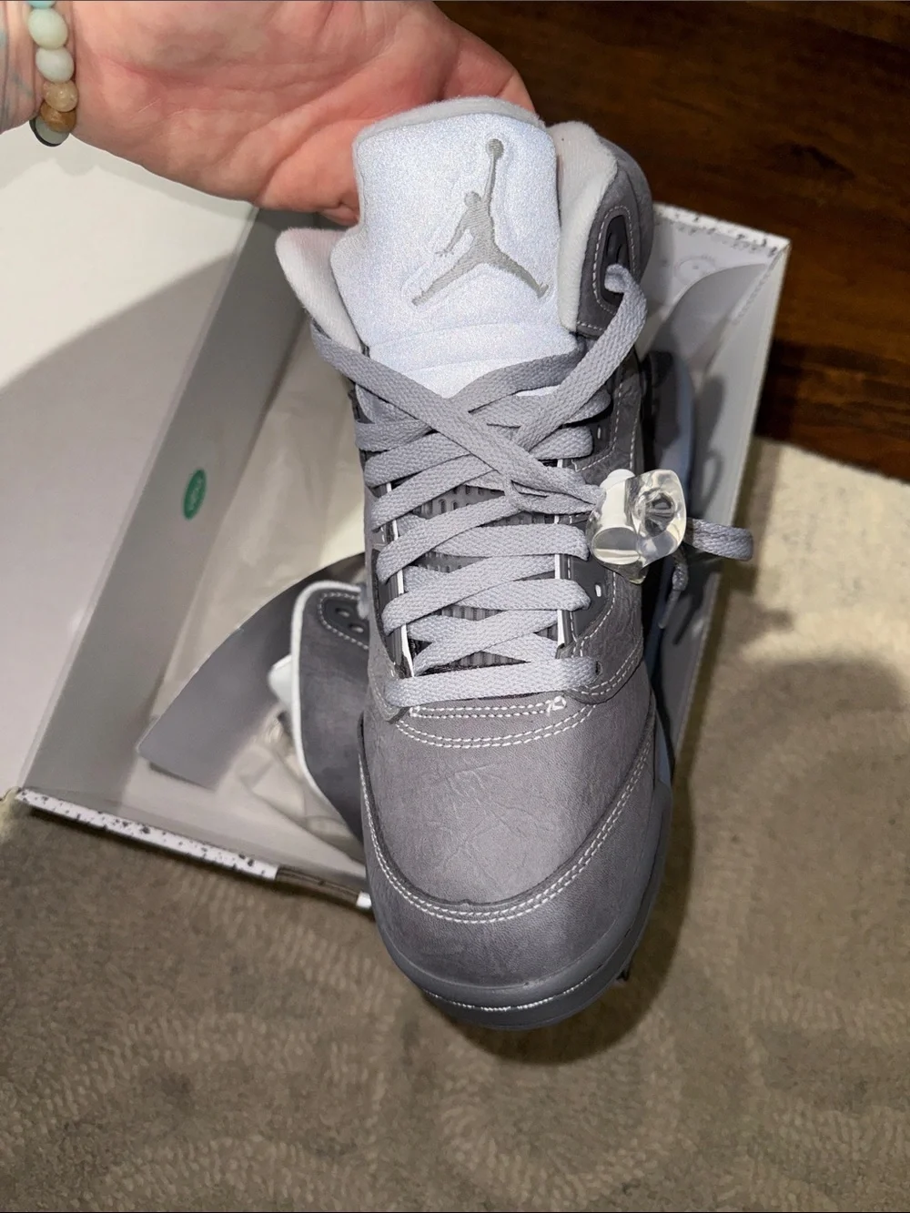 Jordan 5 Wolf Grey size 7Y BNIB